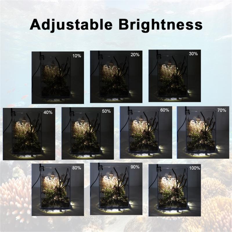 Winzige Modifizierbare Meerespark LED Clip-Lampe USB-betrieben 360-Grad-Drehung Plan Sicher für Fischbecken Dekoration Konzentration