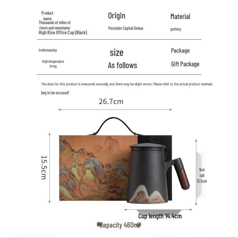 Su's Ceramics Thousand Li River & Mountain Rising Tea Cup