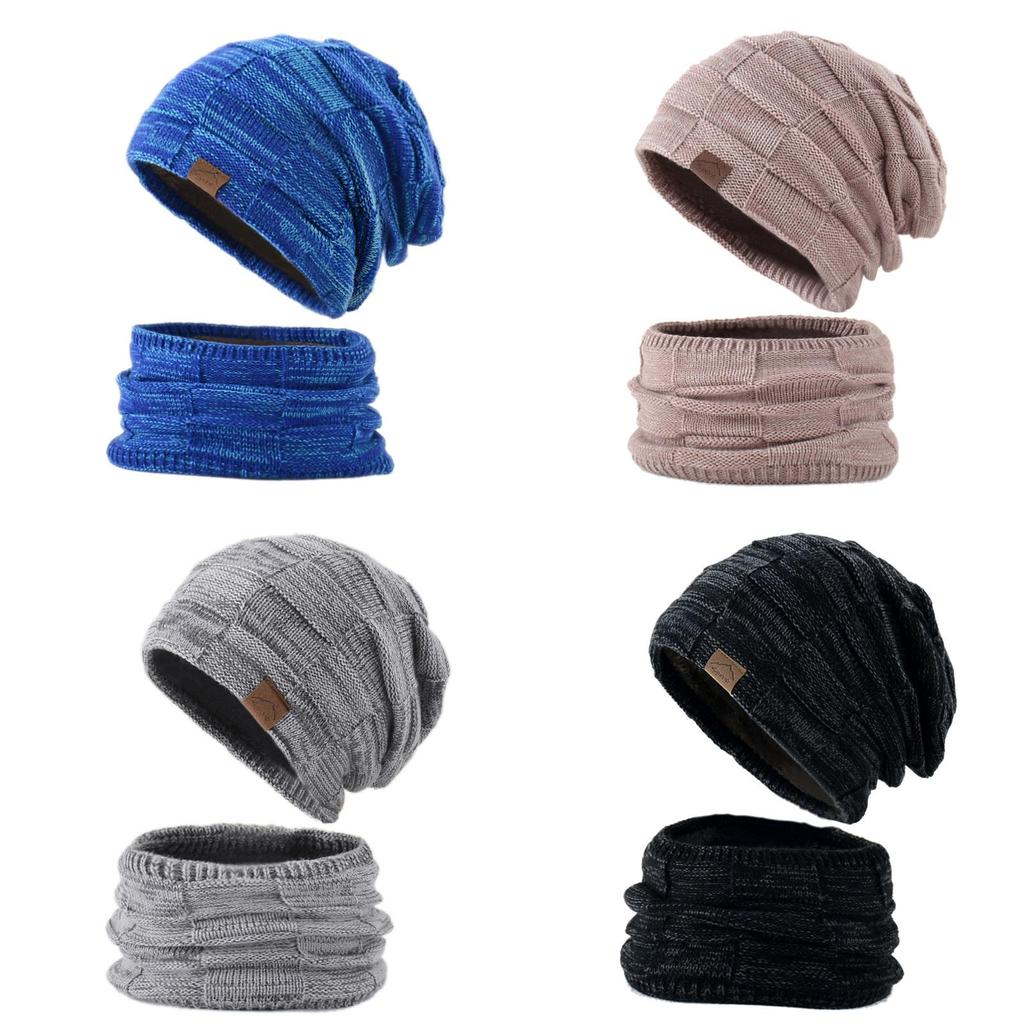 Knitted Hat And Scarf Set For Winter Warmth With Windproof Neck Protection For Casual And Fashion Use