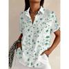 Womens Casual Comfortable Summer Short Sleeve Printed Shirt Daily Street Wear