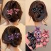 Fashion Matte Flower Hairpins Vintage Rhinestone Non-Slip Clip Claw Clamps Women Girls Hair Accessories Party Headwear Gift