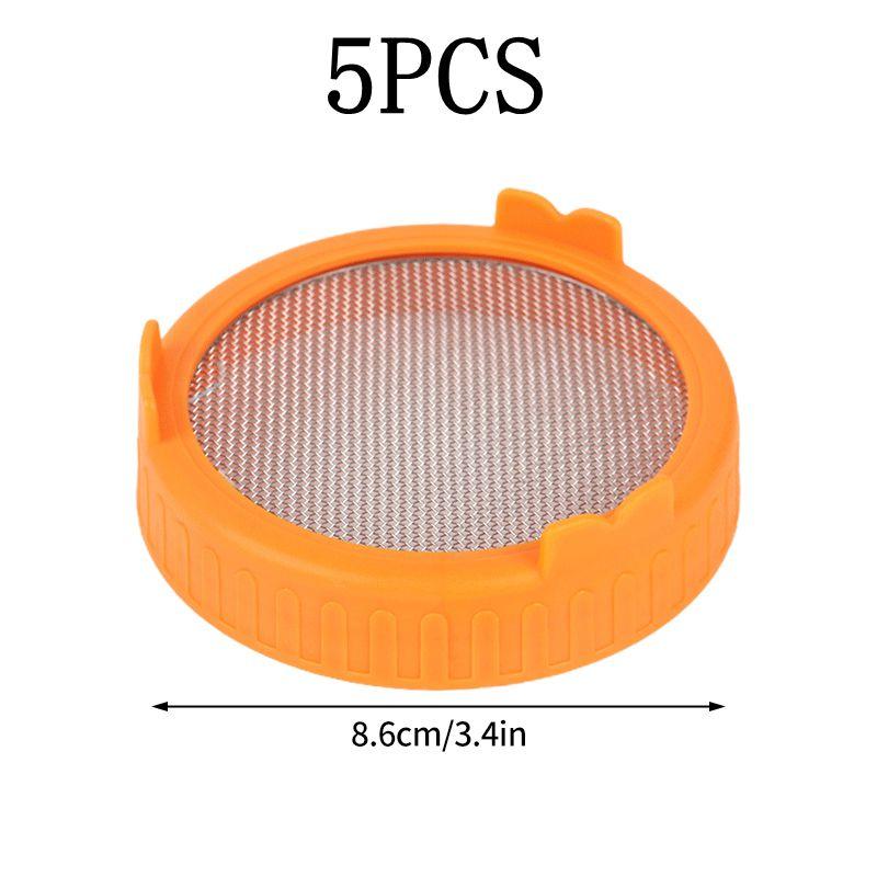 86Mm Wide Mouth Sprouting Jar Plastic Bean Sprouting Cap Seedling Tray With Stainless Steel Screen Mesh Cover Sprout Maker