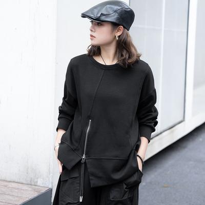 DIMANAF 2024 Pullover Autumn Hoodie T-shirt Women Zipper Full Sleeve Loose White Large Size