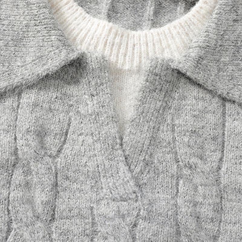 NASA MARVEL Men's Lapel Faux Two-Piece Pullover Sweater