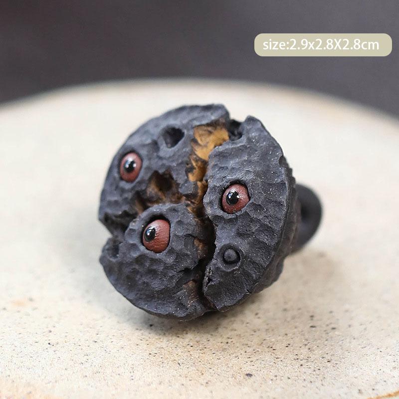 Yixing Handmade Sculpture Purple Clay Tea Pet Lotus Seed Model Figurine Ornaments Desktop Art Tea Ceremony Decors Accessories