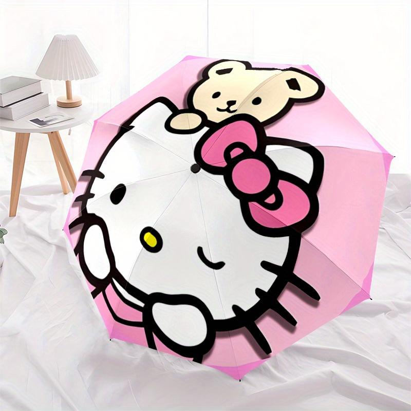 1pc Hello Kitty Automatic Cute Umbrella 8-Bone Design Compact Gear for Outdoor Travel, Perfect Gift for Friends or Family Yy280828110