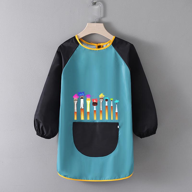 Children's Waterproof Art Smock with Logo - Reversible Apron for Painting and Eating  