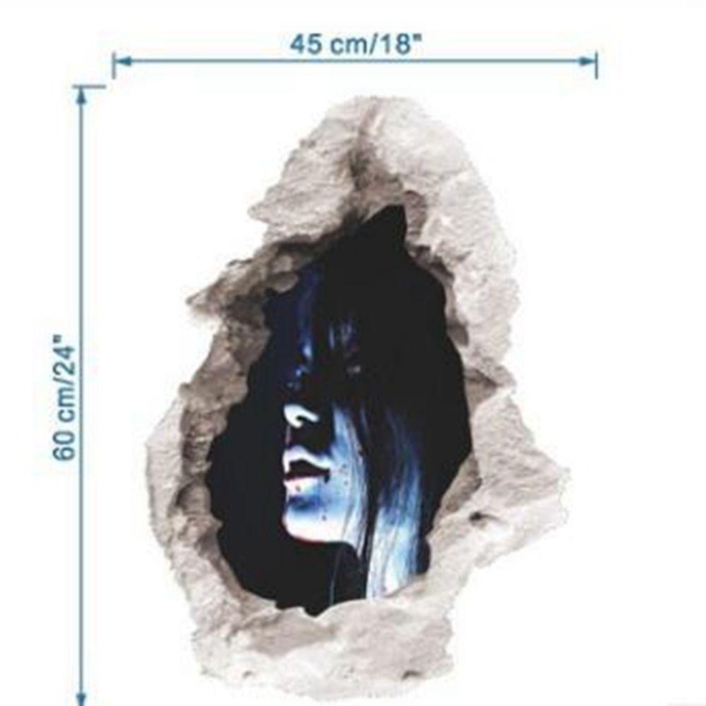 Easy to Use Removable Halloween Ghost Sticker Reusable DIY 3D Female Ghost Stickers Waterproof Breaking Wall Ghost Decal Porch