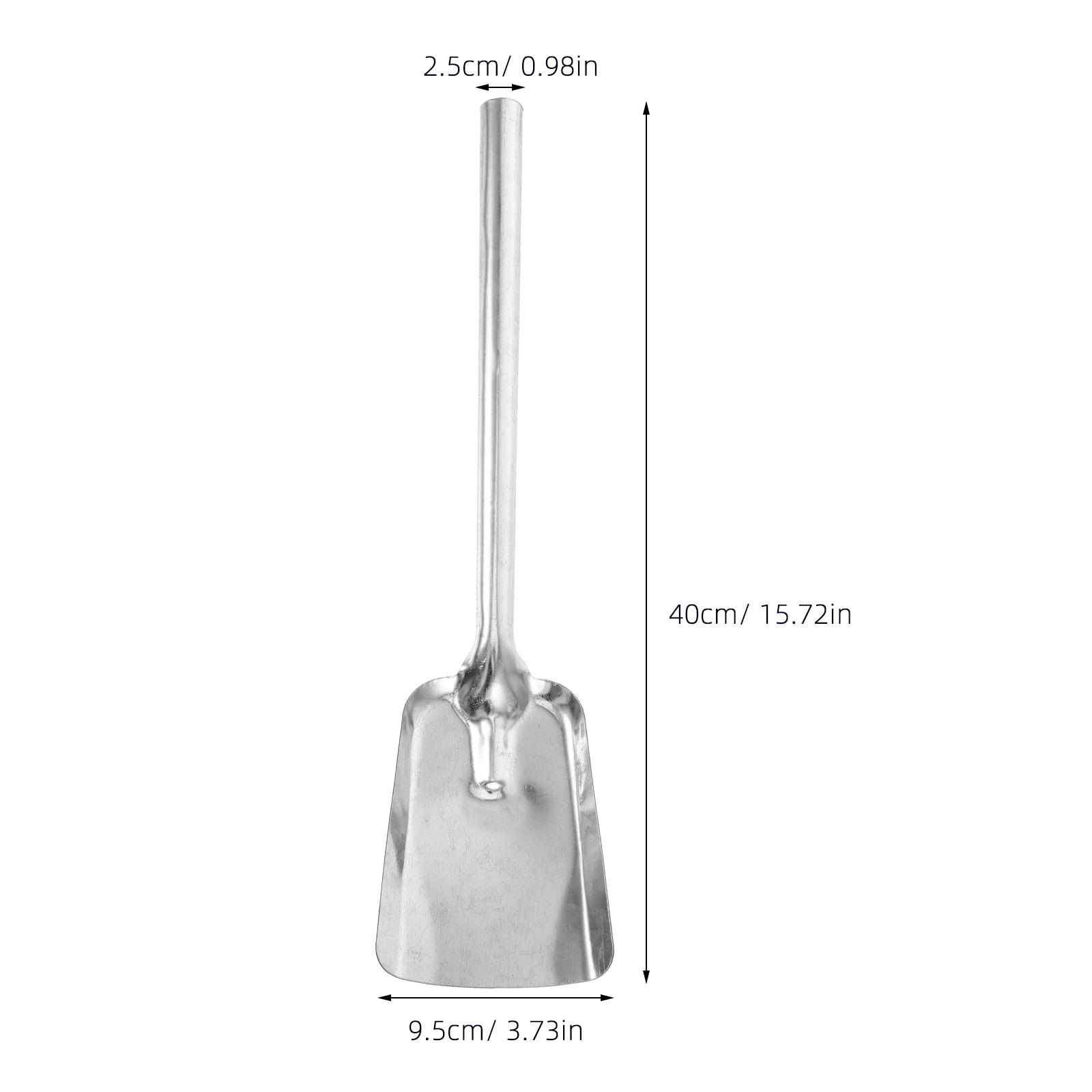 Ash Shovel Thickening Iron Coal Shovel Ash Shovel Slag Shovel For Kitchen Long Handle Coal Ash Shovel Garden Fireplace Shovel серебряный