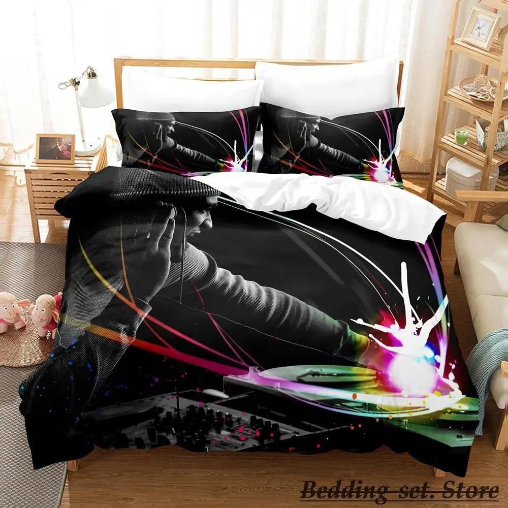 Nowa Muzyka DJ Rock Zestaw Pościeli Pojedynczy Bliźniak Pełny Queen King Size Zestaw do Łóżka Dorosły Dziecko Sypialnia Zestawy Poszewek na Kołdrę Anime parure de lit Łóżko