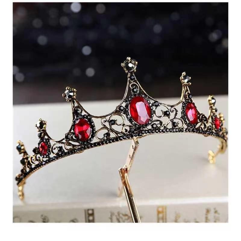 Black Baroque Crown Tiara Bride Eighteen Female Bar Mitzvah Birthday Princess Crown