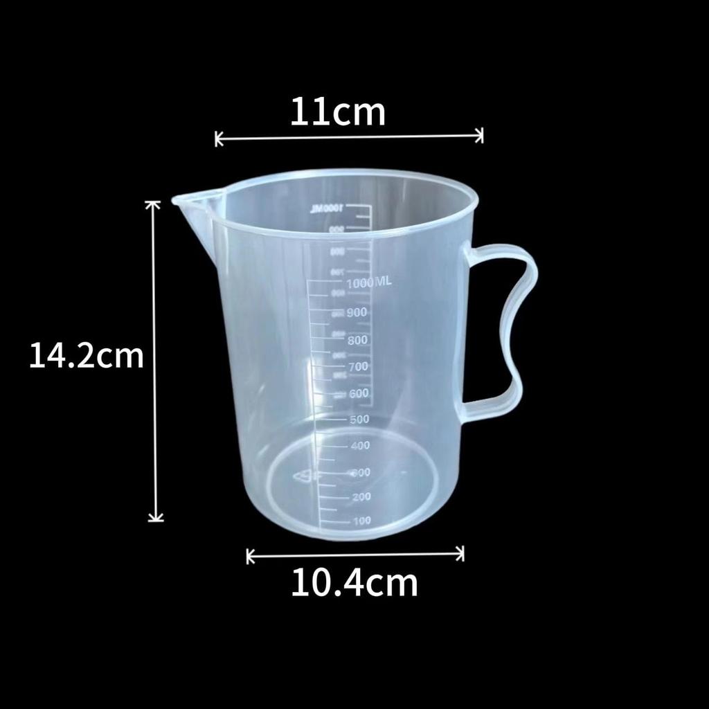 Transparent PP Measuring Beaker with Handle - Graduated Milliliter Cylinder, Thickened for Laboratory and Pesticide Use