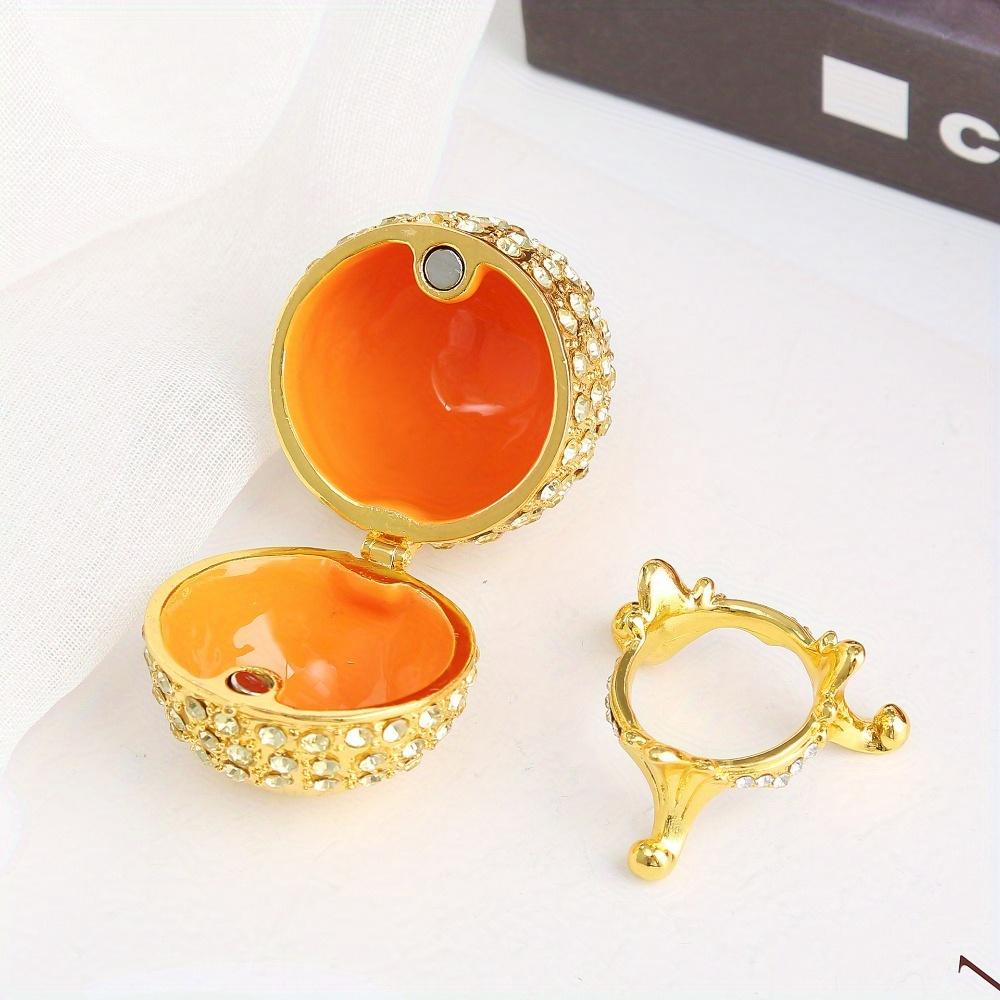 1pc Egg Box Jewelry Trinket Container Enameled Faberge Organizer Vintage Ornament Easter Gift Enamel Collection Holder