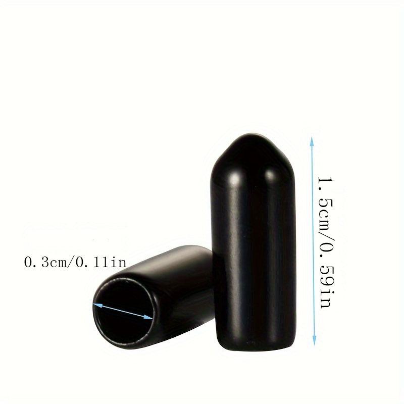 30pcs Contemporary Plastic Pegboard Hooks Protector with Wall Mount, Easy Install, Round Rubber End Caps Rack Cover 17mm Long - Black
