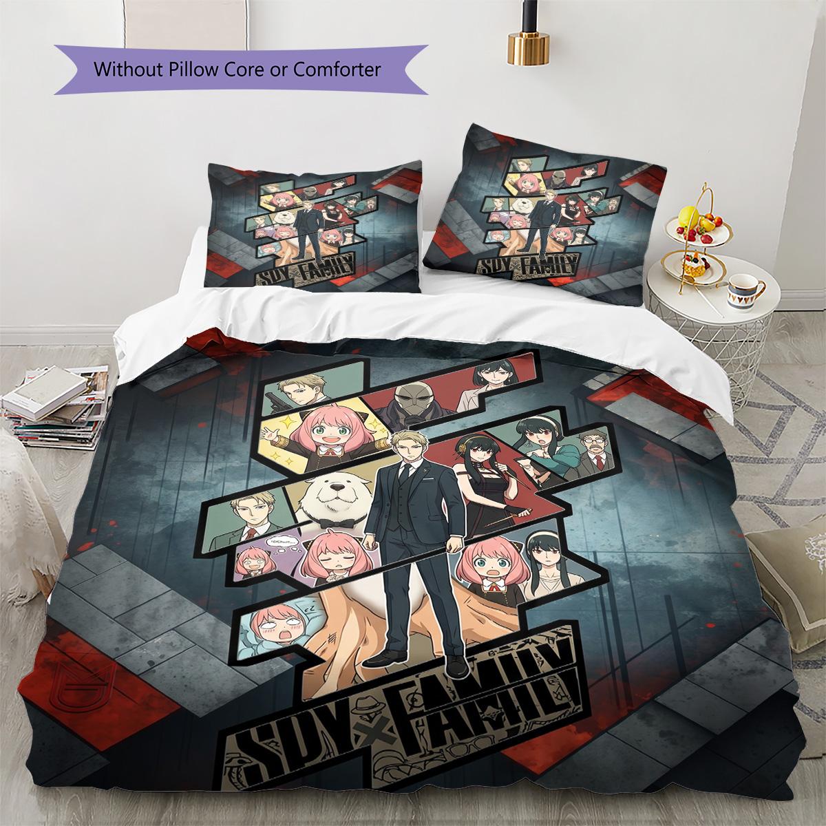 

SPY×FAMILY Pattern Bedding Ensemble Pillowcase & Duvet Cover Set Home Decor Birthday Gift (1 * duvet cover + 2 * pillowcase, without core) 135x200cm