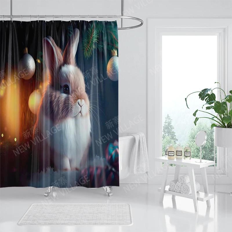 Home Duschvorhänge für Badezimmer, Weihnachtstiere, wasserdichter Stoff, Badezimmervorhänge, moderner Duschvorhang, 180 x 200 240 x 200
