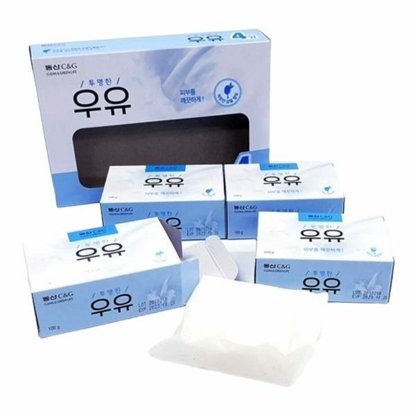 White and transparent soap, clean milk soap, 4 pieces (WCC8716) 4 pieces of soap