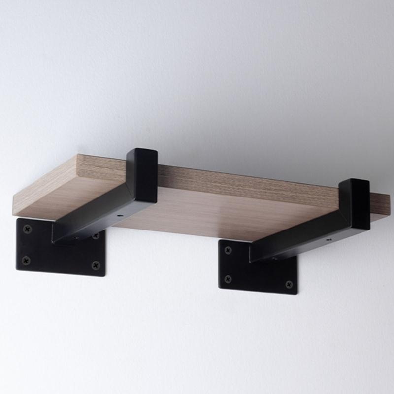 Heavy Duty L Shelf Brackets Table Support for Kitchen and Fireplaces Open Shelving with Black Coated Steel