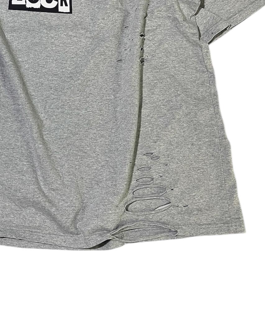SK8ER ROCK Rock Cross Destroyed T-Shirt ((Melange Gray))