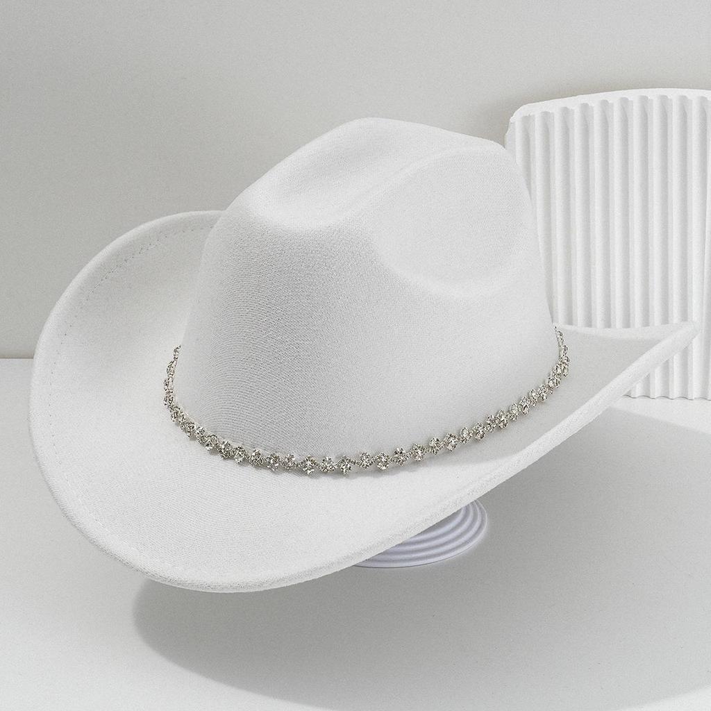 Rhinestone-Embellished Western Cowboy Hats for Men & Women, Bridal & Honeymoon Sun Hats
