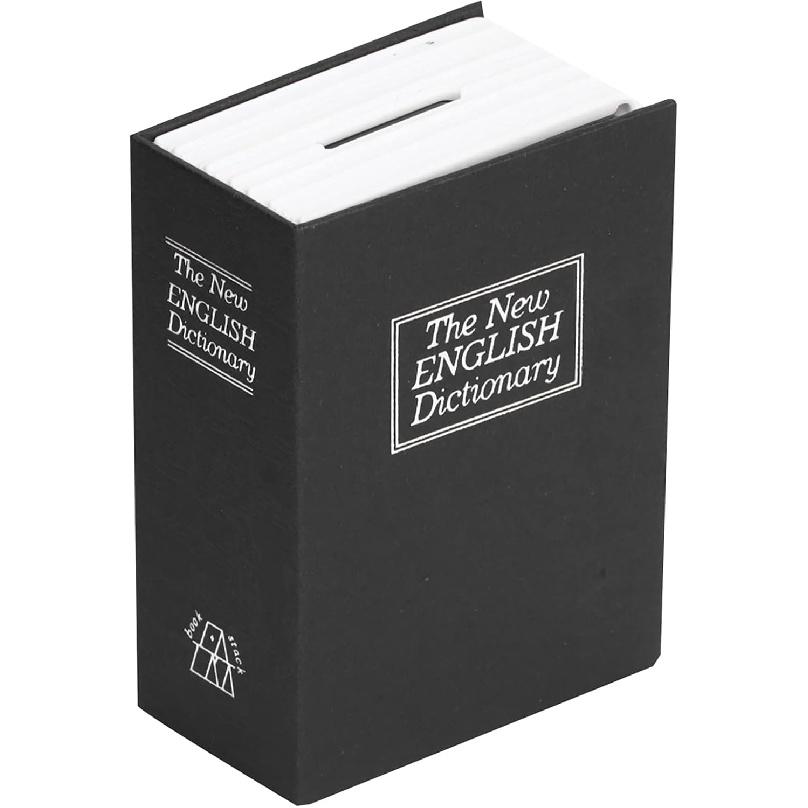 Mini Simulation Book Security Lock, Saving Money Box Storage Box Money Cash Jewelry Security Lock Case with Keys for Home Office