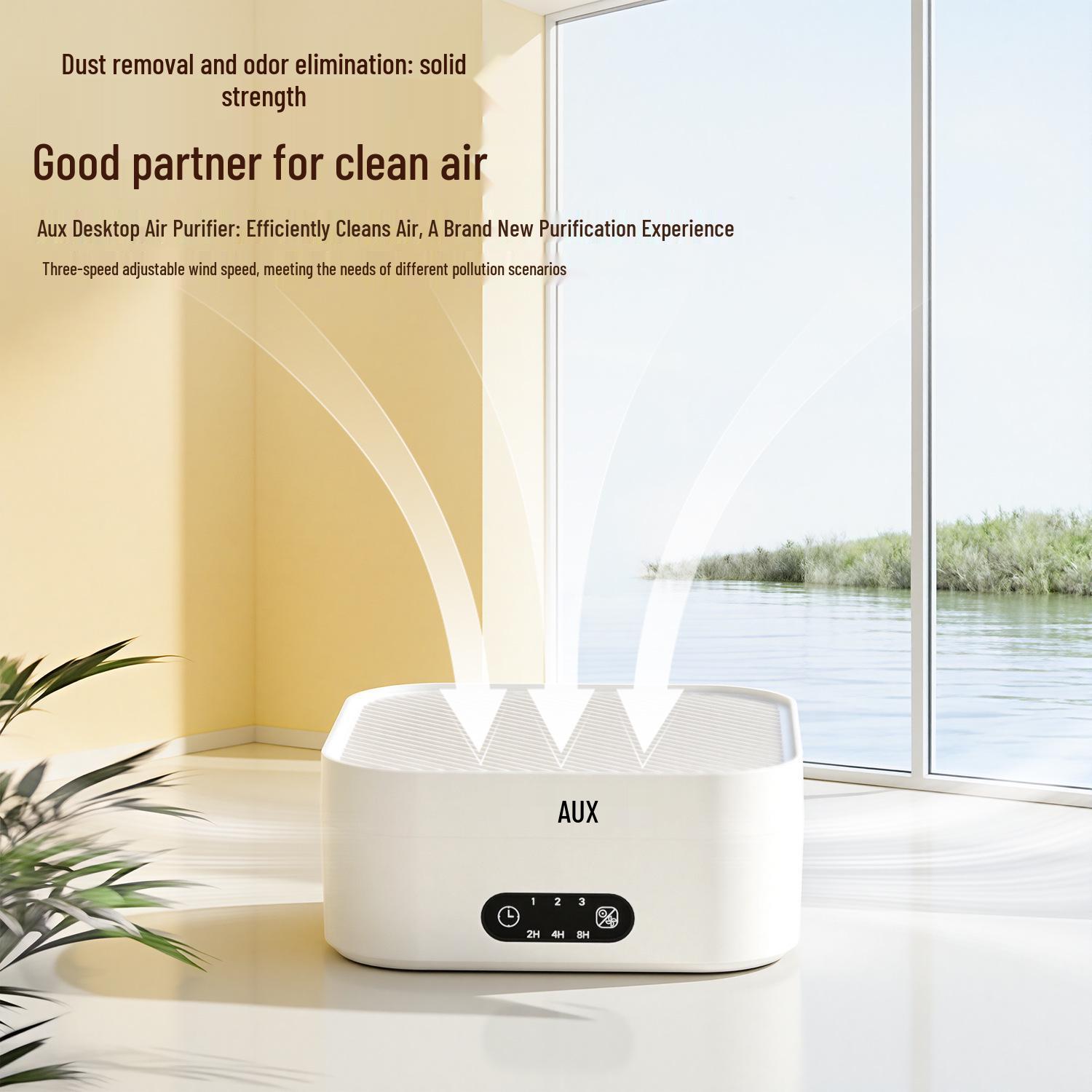 Aux Desktop Air Purifier: Formaldehyde & Smoke Odor Removal for Home & Office