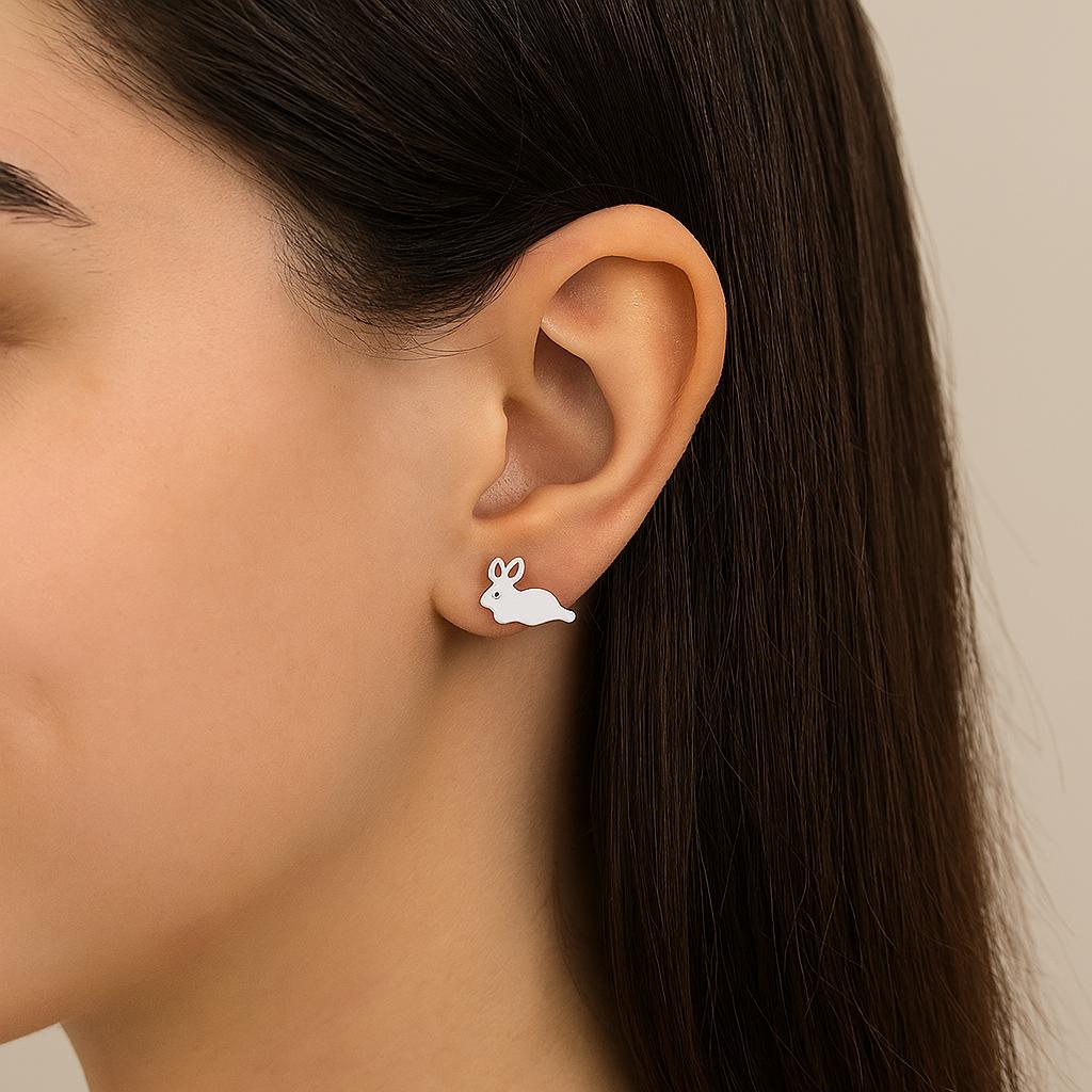 Bunny Stud Earrings - 925 Sterling Silver