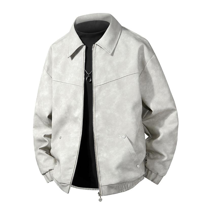 

Осенняя Новая Ретро Куртка Тай-дай Мужская Рабочая Функциональная Ветрозащитная Кожаная Куртка M серый