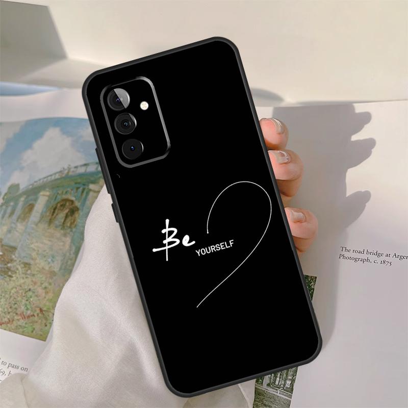 Simple Minamilst Black Quote Case For Samsung Galaxy A55 A35 A15 A32 A12 A22 A52 A06 A54 A34 A14 A56 A36 A26 A16 A13 A53