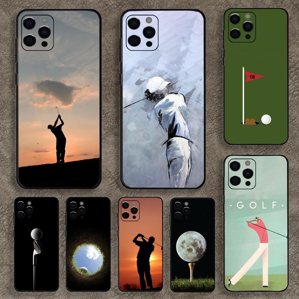 Modern Golf Phone Case For Apple iPhone 15,14,13,12,11,Pro,X,XS,Max,XR,Plus,Mini Soft Black Cover