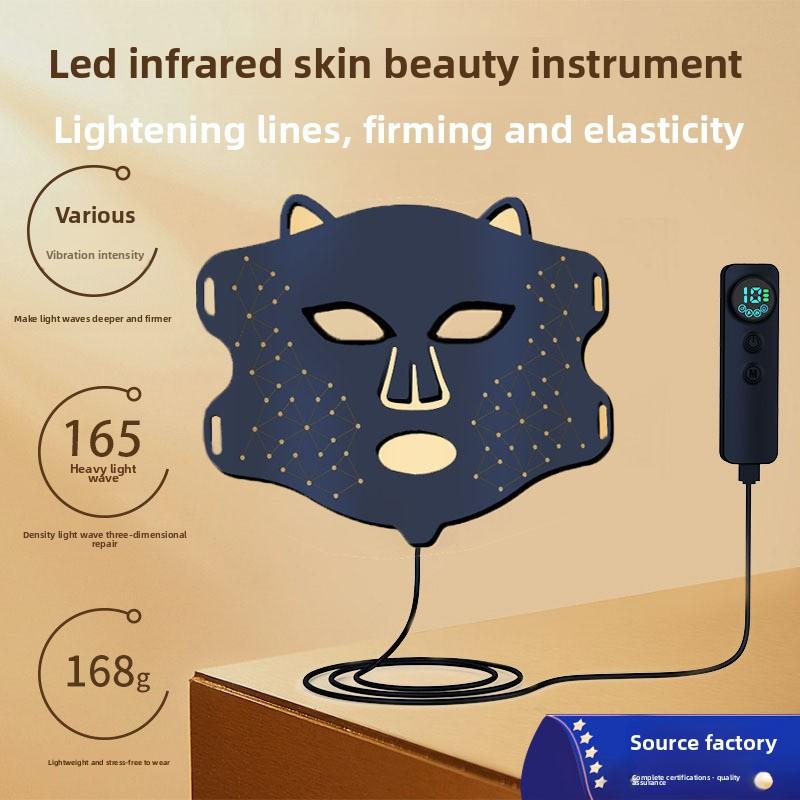 Die neue Photon Hautverjüngungs-Schönheitsmaske strafft und festigt Akne LED Rot- und Blaulicht Silikonmaske Schönheitsinstrument