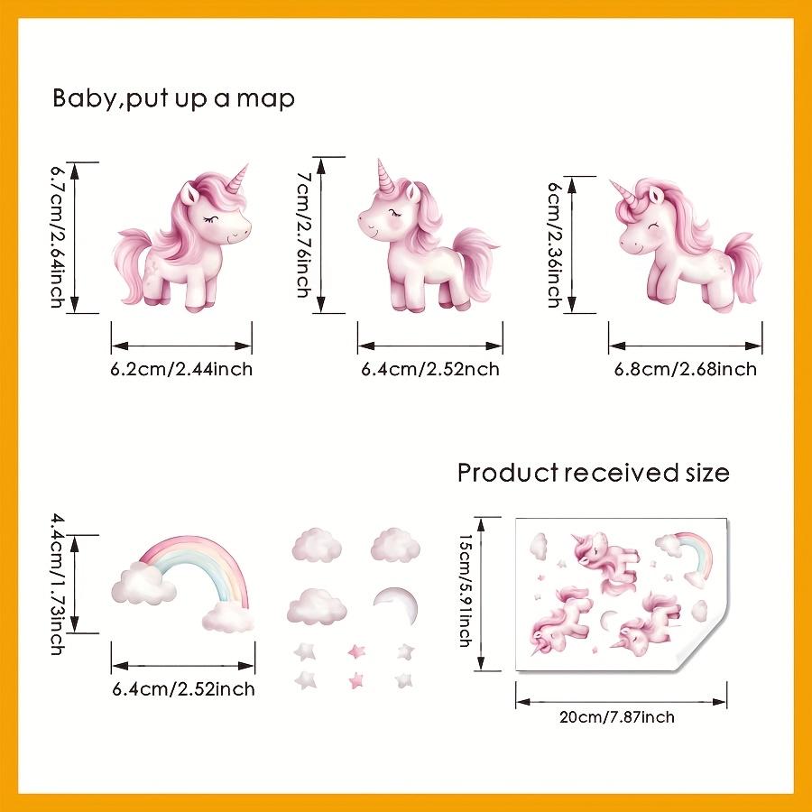 1 Set Glow-In-The-Dark Unicorn Wall Sticker Dreamy Pink Unicorn Rainbow Star Bedroom Wall Decoration Birthday Party Supplies