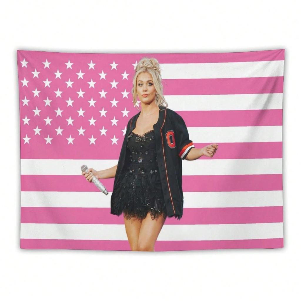 Megan Moroney Pink USA Flag Wall Tapestry Fun Poster Decor for College Dorm Bedroom Music Merch Gift for Fans Aesthetic