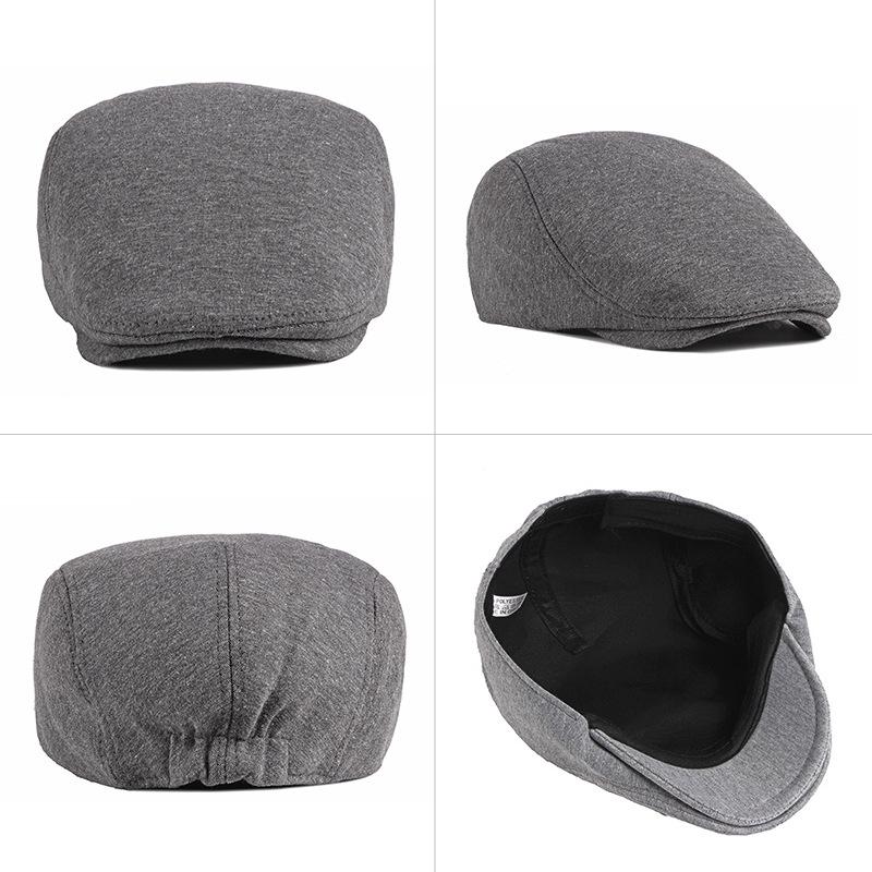 Unisex Retro Duckbill Cap - British Style, Solid Color, Ideal for Spring and Autumn, Perfect for Middle-Aged and Elderly.