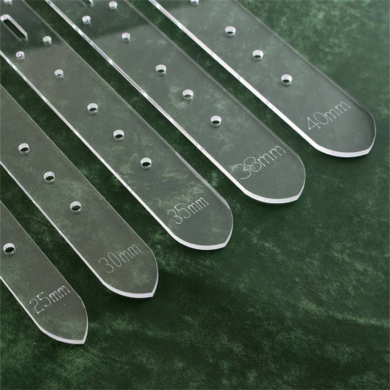 

Кожаный ремесленный шаблон с пряжкой, инструмент для штамповки DIY, пластиковый ремень, позиционирование ремня, шаблон для направленной штамповки