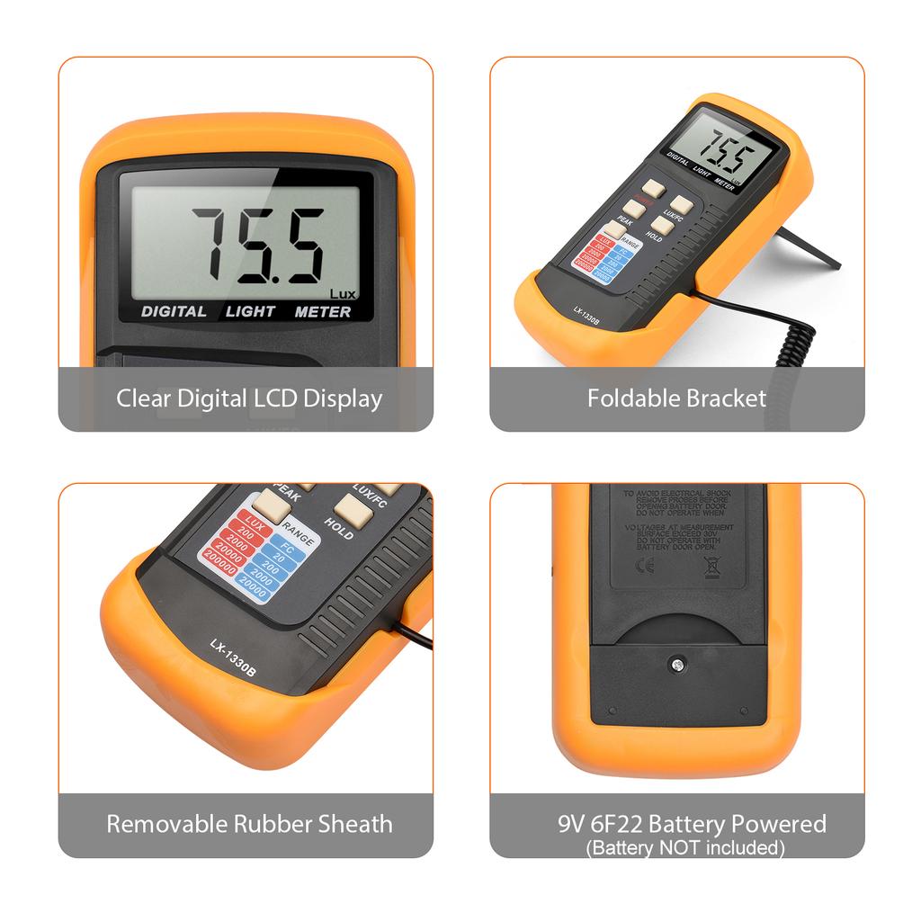 Light Meter, Plant Light Meter Anemometer with Storage Box for Commercial, Industrial and  Oratory Environments