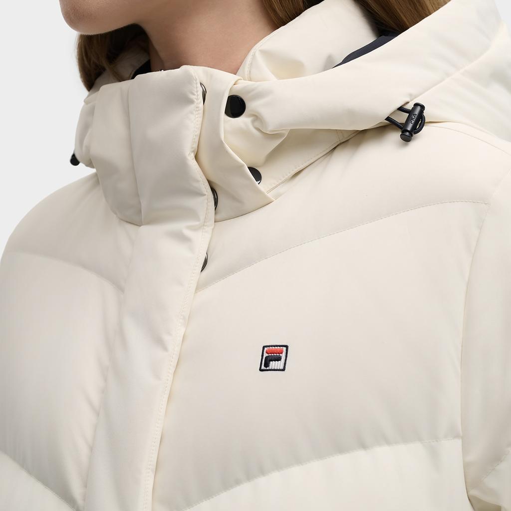 Fila Heritage Fashion Simple Casual Sports Versatile Comfortable Warm Hooded Down Jacket Women Outerwear White F11W548902FIV