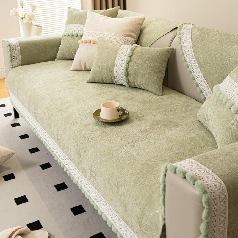 Žinylkový potah na pohovku Plyšový míč Potah na pohovku Four Seasons Living Room Univerzální domácí potah na pohovku Polštář Krémový Vítr Pohovka Polštář