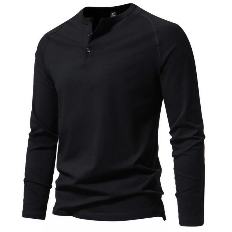 Men Solid Color Long Sleeve Casual Basic Bottoming T Shirt For Daily Wear