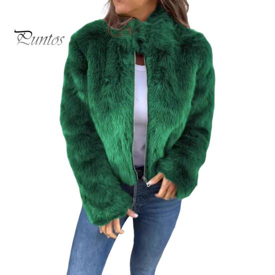 

Зимняя женская куртка из искусственного меха лисы с высоким воротником, уютная куртка на молнии, однотонная, для холодной погоды, знаменитая верхняя одежда для отдыха на открытом воздухе L
