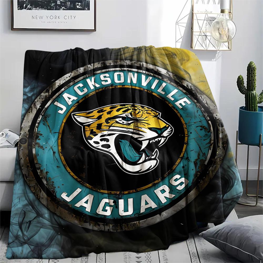 Jacksonville Jaguars Print Flannel Blanket, High Quality Comfortable for All Seasons, Home Decor, Warmth and Comfort, Perfect for Christmas Gifts