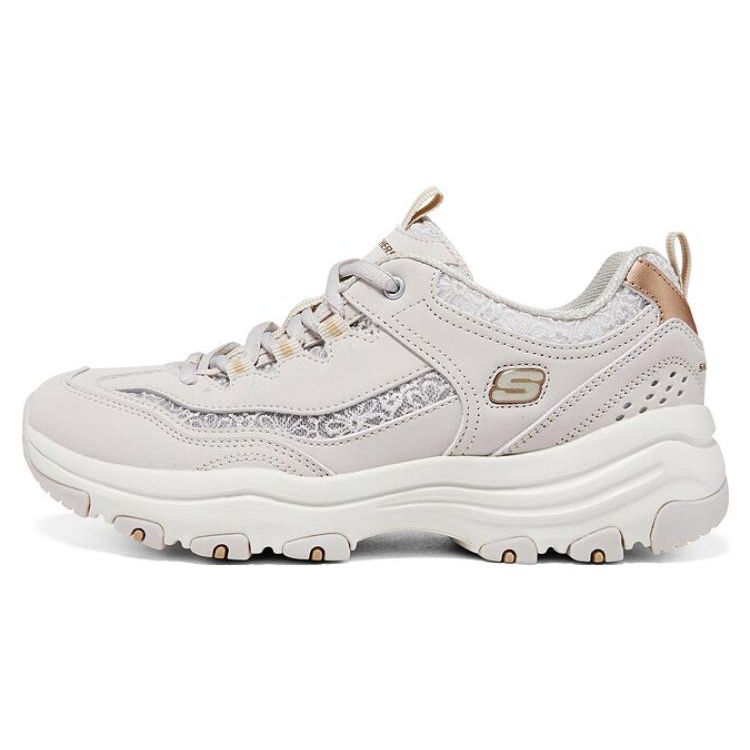 Skechers I-Conik Fabric Synthetic Leather Classic Comfortable Low-Top Dad Shoes Women sneaker Gray Purple 8730079-NAT 35