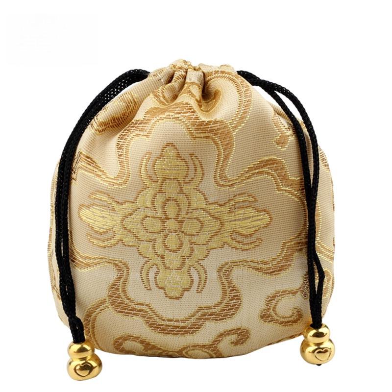18 Brocade-Style Drawstring Bags for Buddhist Beads Bracelets & Cultural Play