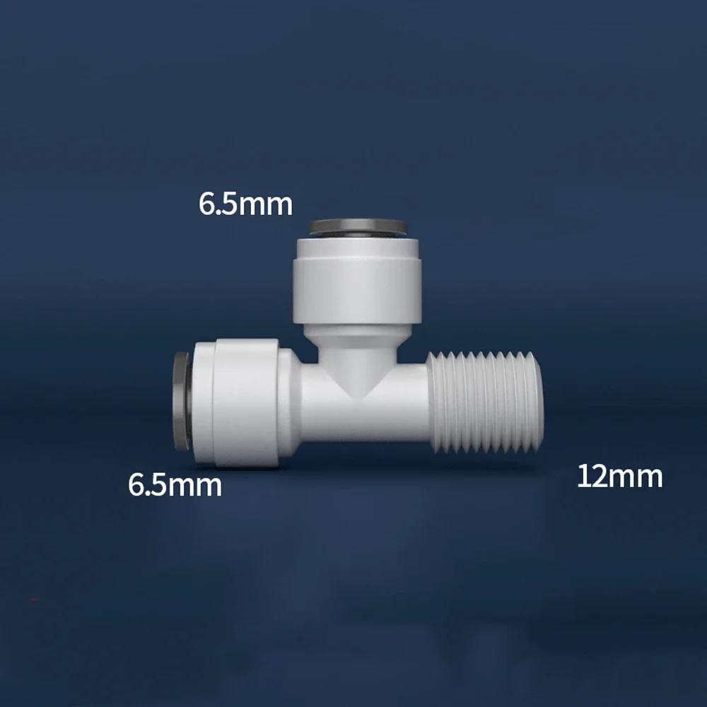 3/8" 1/4" Tube Reducing Tee 3 Ways Food Grade POM Quick Fitting Connector For Aquarium RO Water Filter Reverse Osmosis System
