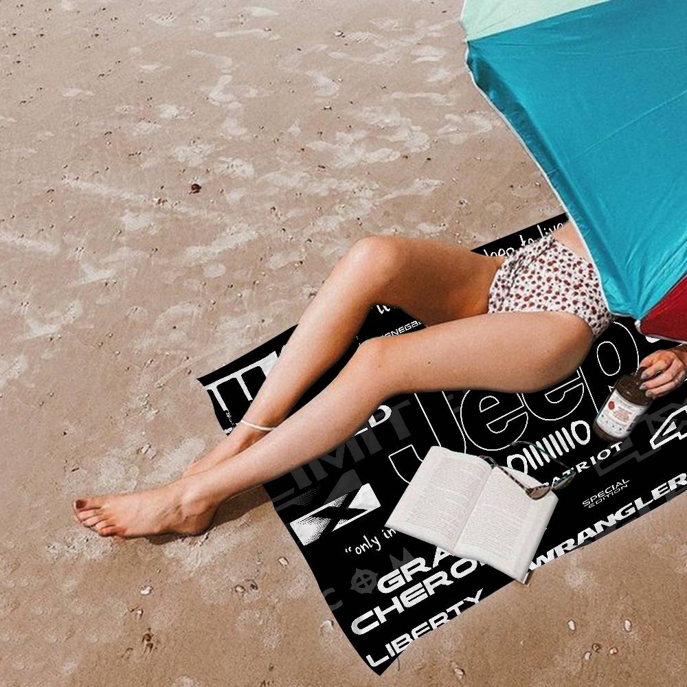 J-JEEP Microfiber Blanket Quick Drying Beach Towels Oversized Printing Super Absorbent Pool Towel Blanket