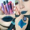 Batom Vermelho Sangue de Pombo Matte À Prova D'água e Duradouro Gloss Labial Gótico Azul Sexy Punk Tinta Labial Preta Creme Labial Escuro Maquiagem