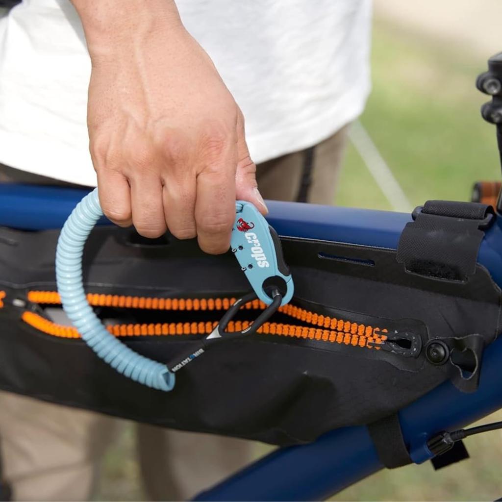 Crops Shape Memory Coil Cable Bicycle 2mm Double X 1800mm Q-BIRO Lock, 3-Digit Dial, CP-SPD04-BR-31 (Indigo Blue)