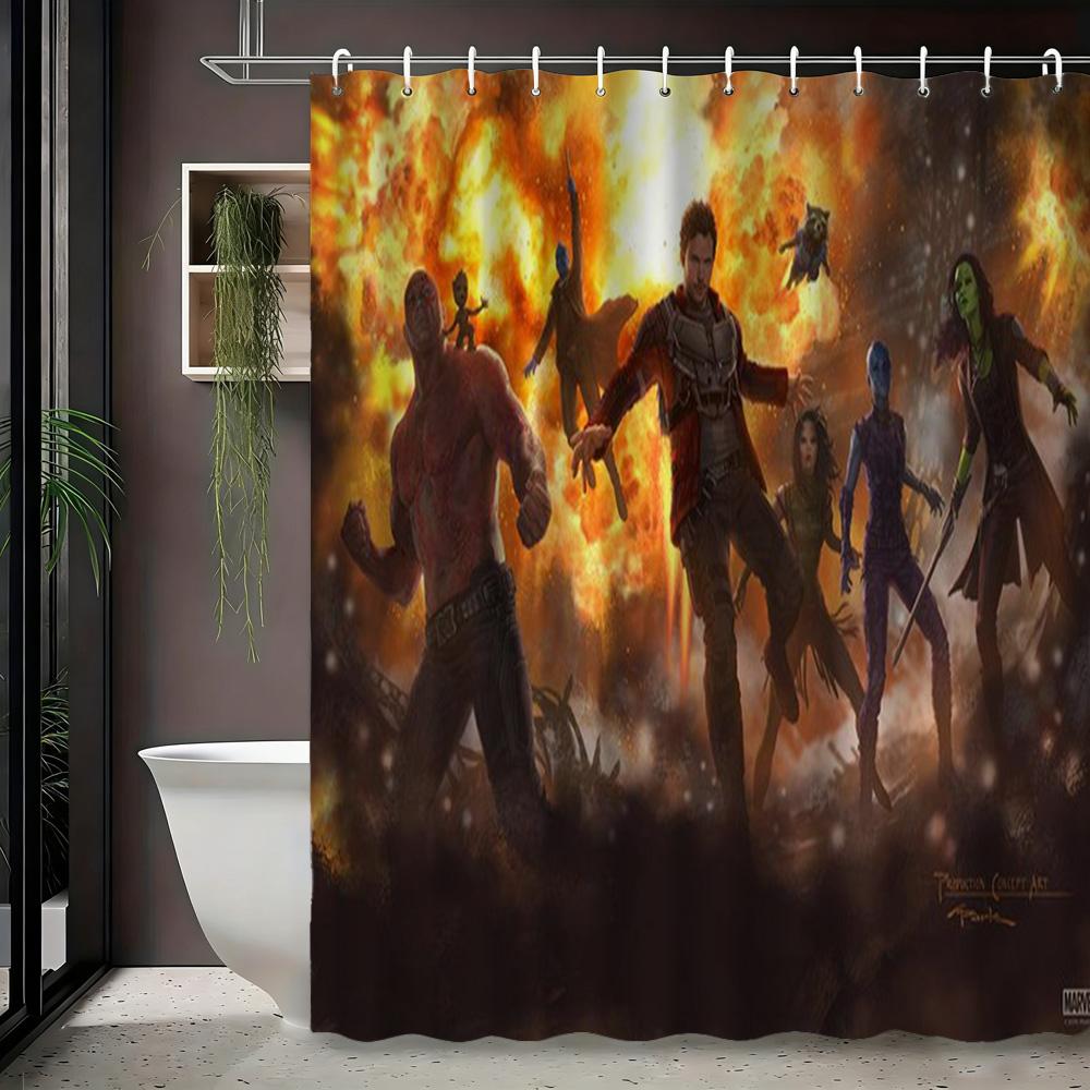 X-Men Team Black Suits Waterproof Shower Curtain For Superhero Bathroom Decor