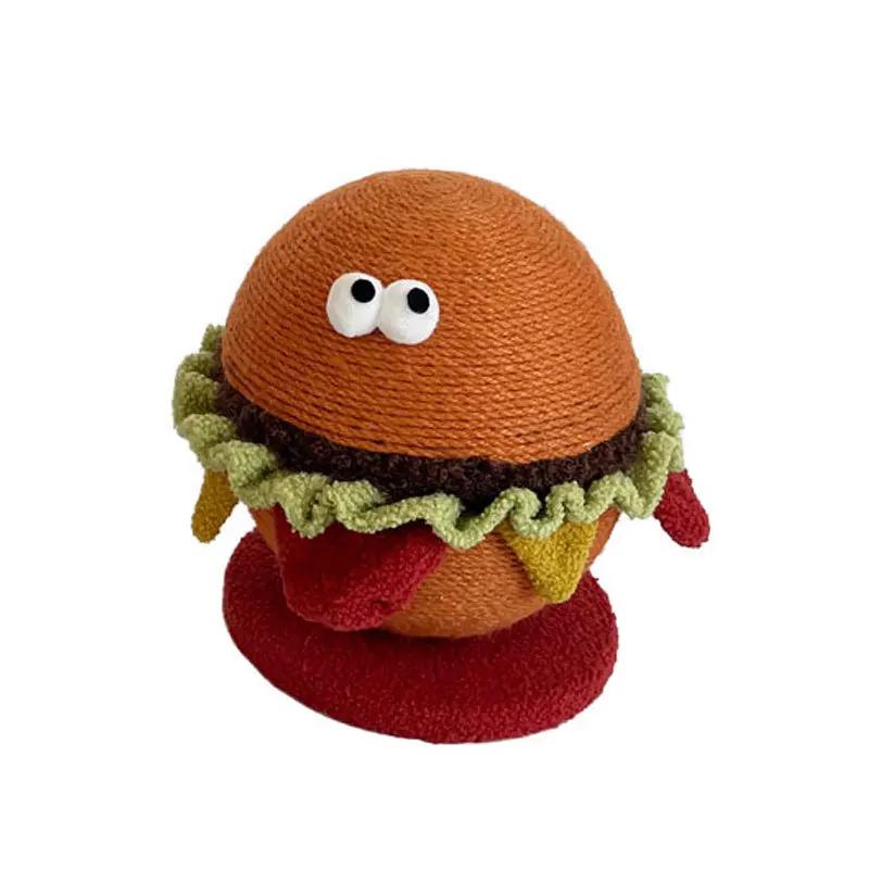 

Когтеточка для кошек в форме Гамбурга, игрушка для кошек из пеньковой веревки, износостойкая, забавный дизайн, товары для животных