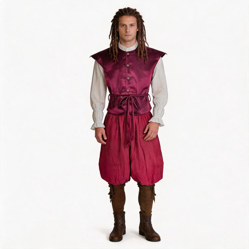 Renaissance Pirate Cosplay Outfit With Velour Material For Theatrical Events